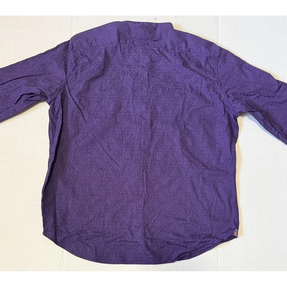 ROBERT GRAHAM - Men's Shirt - Purple Paisley Jacquard Long Sleeve Button - 2XL